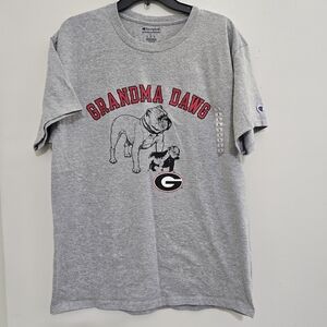 champion size Large UNIVERISTY OF GEORGIA uga Grandma Dawg NCAA T‎ Shirt Gray